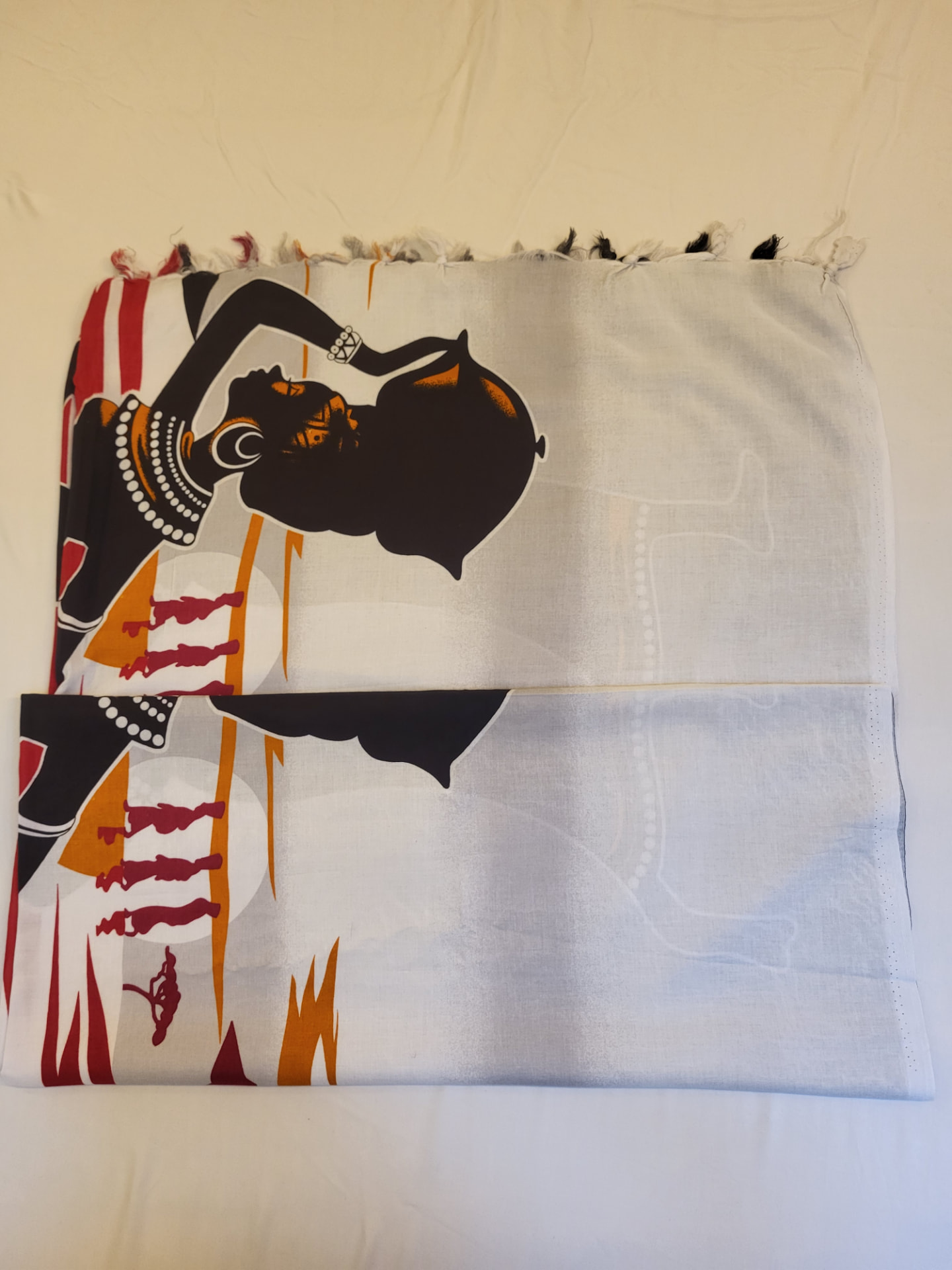 African Woman Sarong — Grey