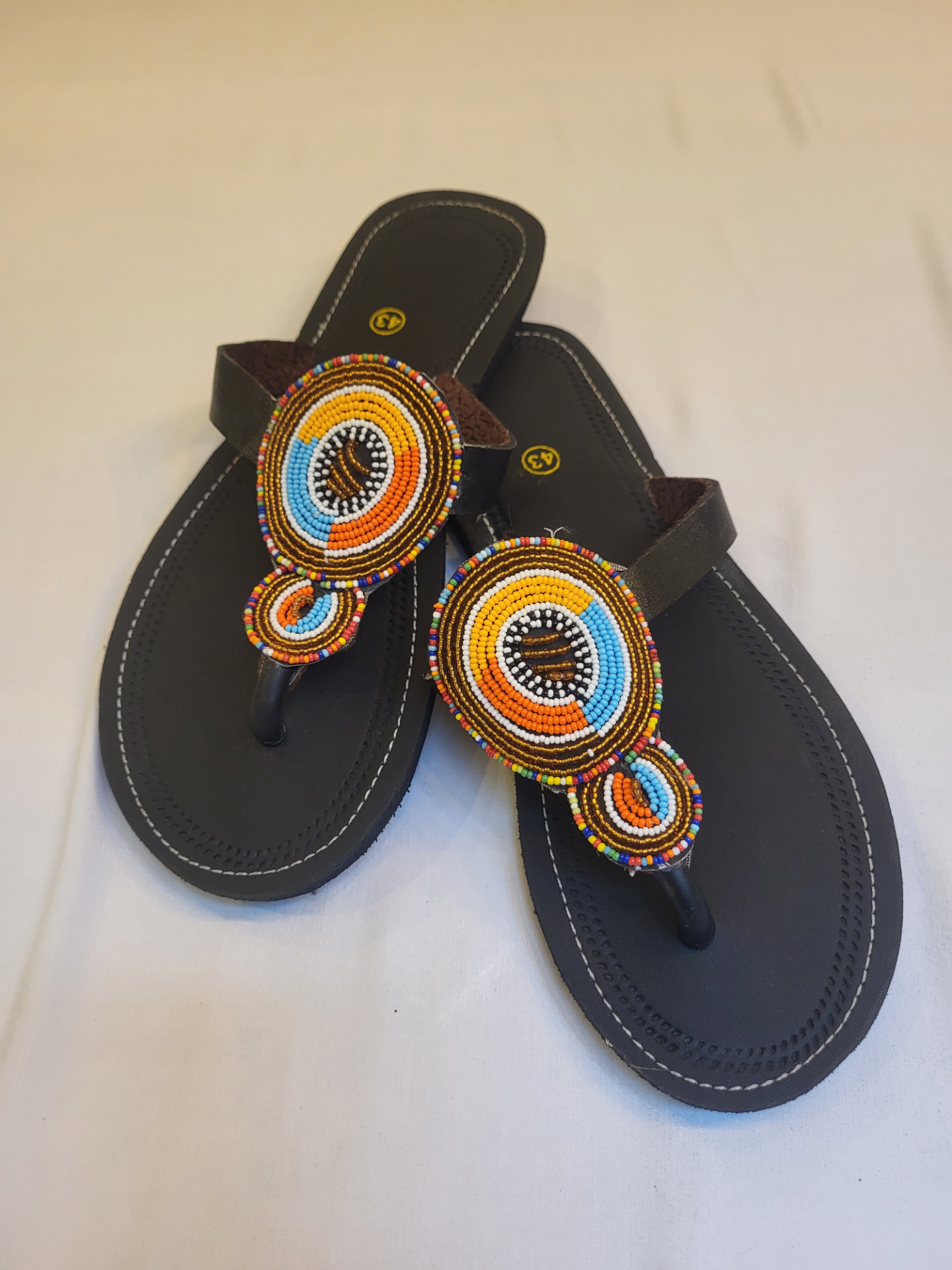 Amber Rainbow Beaded Sandals